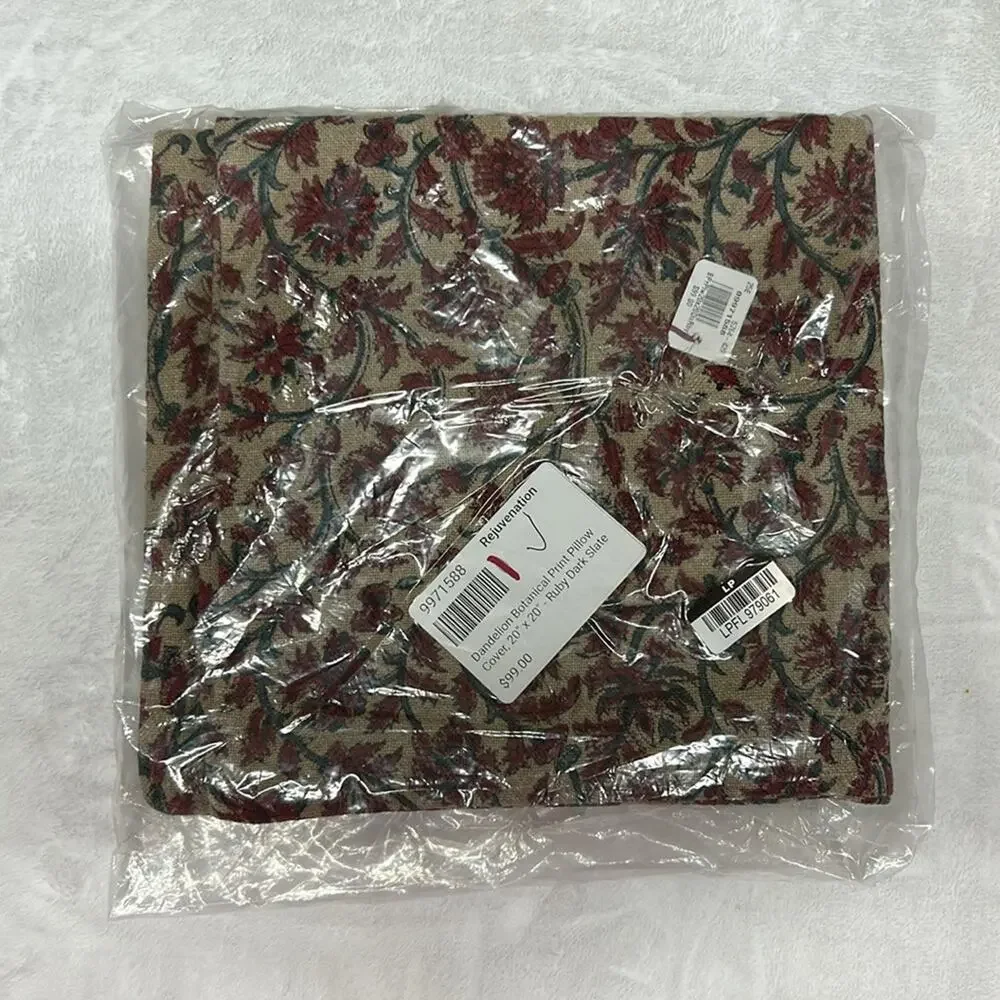 Pottery Barn Rejuvenation Dandelion Botanical Print Pillow Cover 20